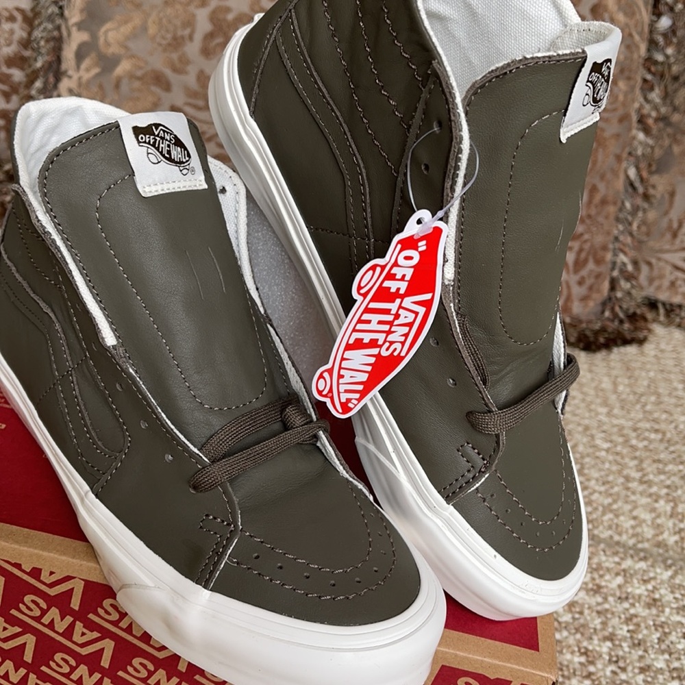 Vans Sk8-Hi Tapered Soft Leather Canteen/Snow WhtW - Picture 9 of 16